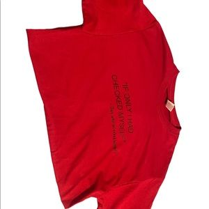 Medium red t shirt custom, check yourself before you wreck yourself